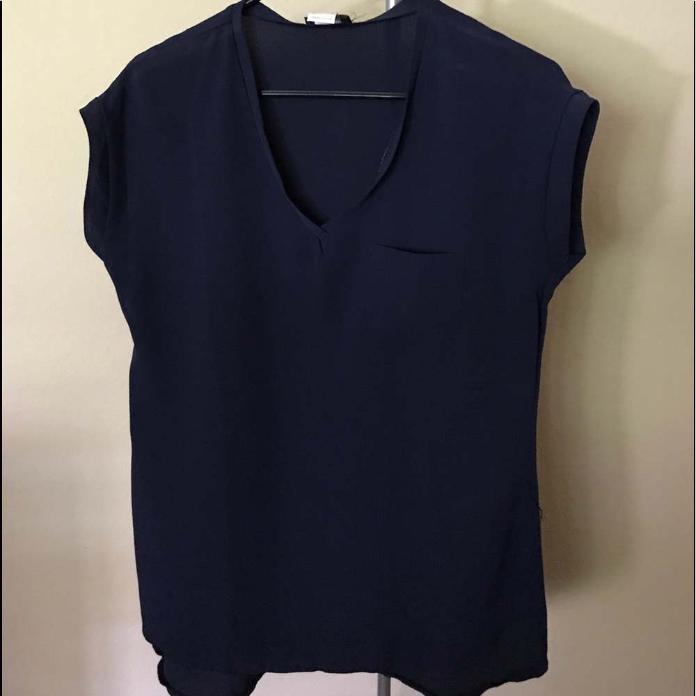 Polyester navy blue blouse